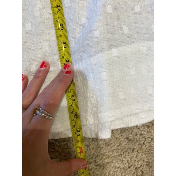 By Anthropologie Women's White Semi Sheer Tunic Tank Size XSP Slit Top - Picture 7 of 9